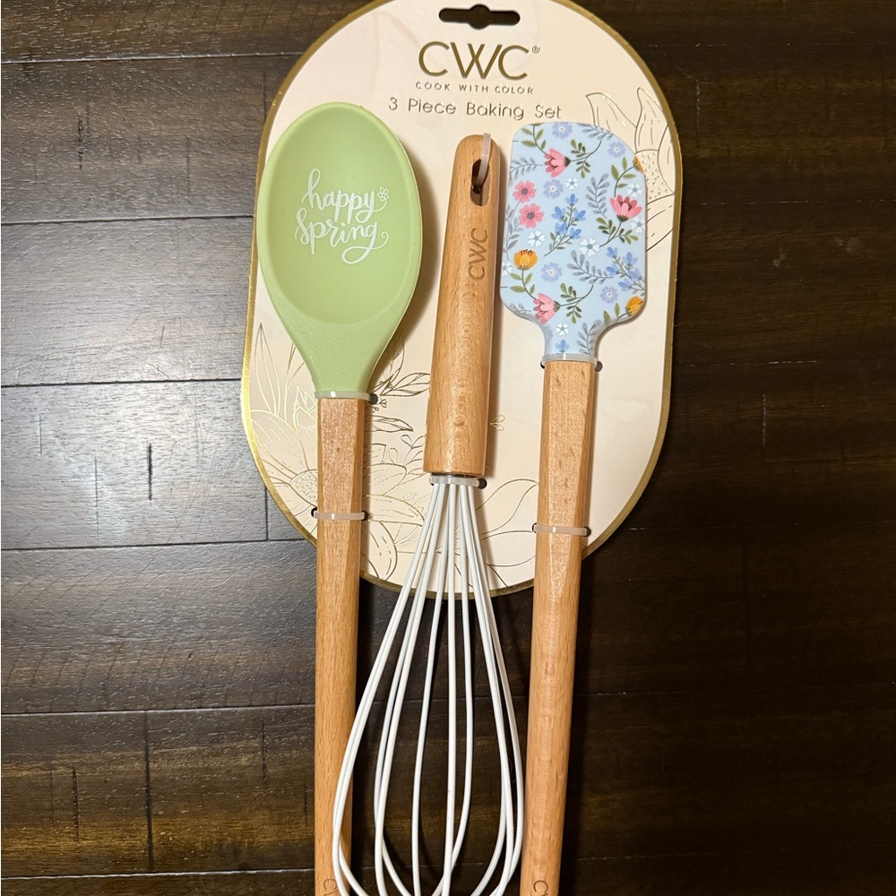 3-Piece Baking Set - Green and Floral